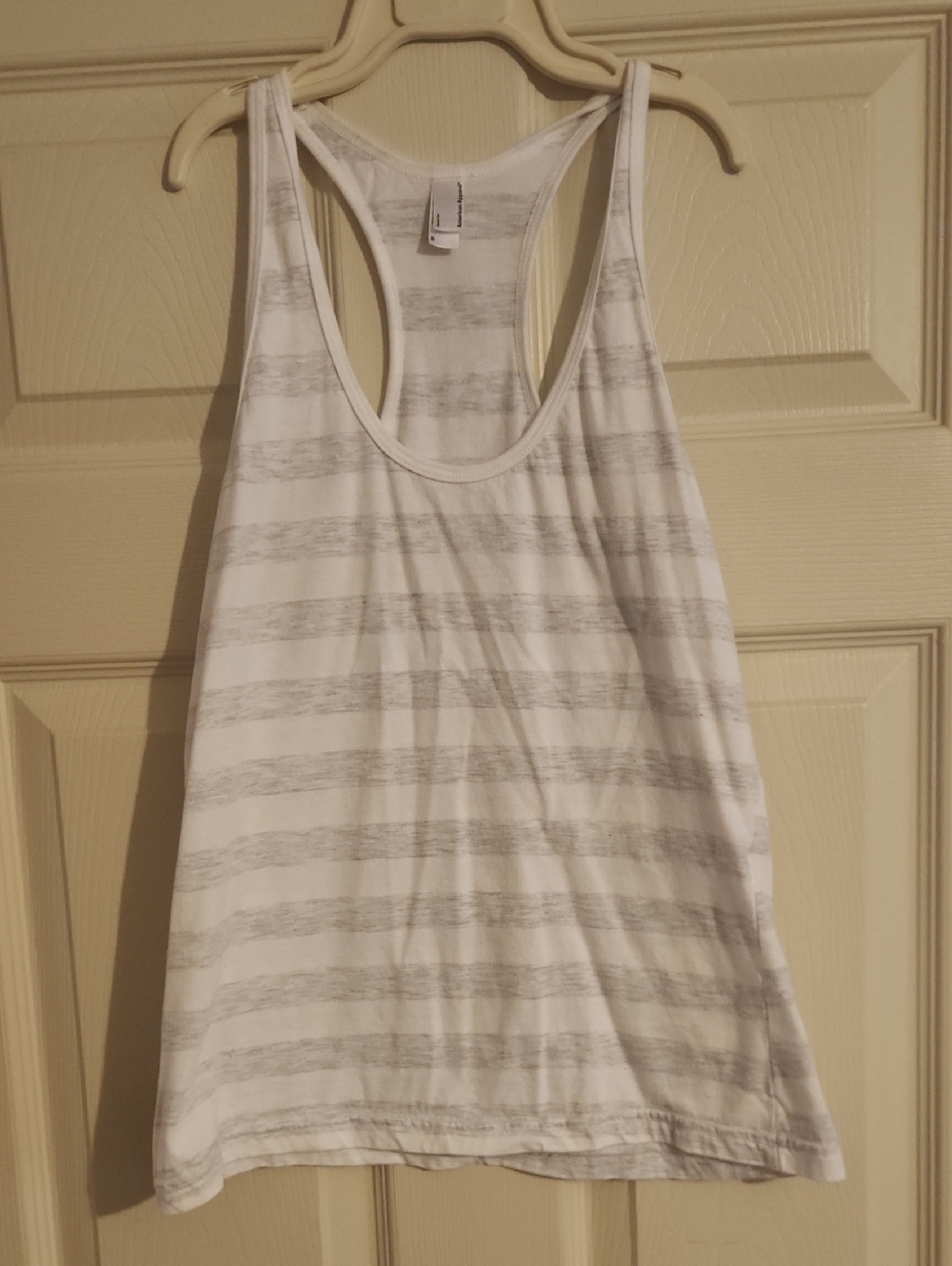 *2* American Apparel Women's Fine Jersey Striped Racerback Tank Tops